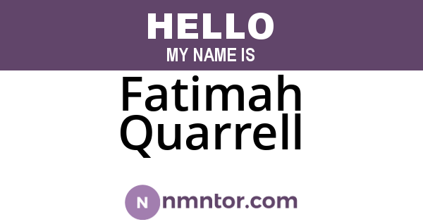 Fatimah Quarrell