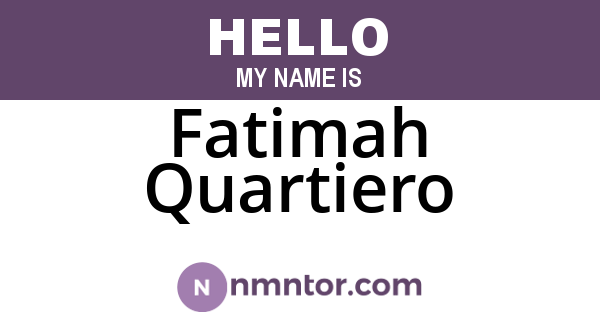 Fatimah Quartiero