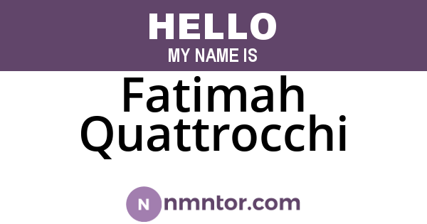Fatimah Quattrocchi