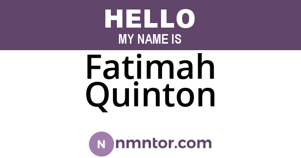 Fatimah Quinton