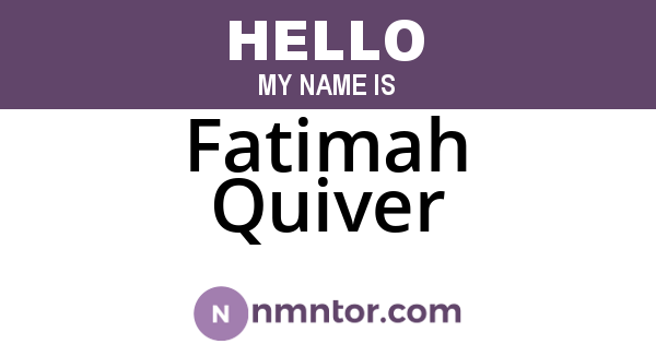 Fatimah Quiver