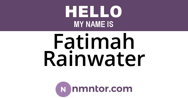 Fatimah Rainwater