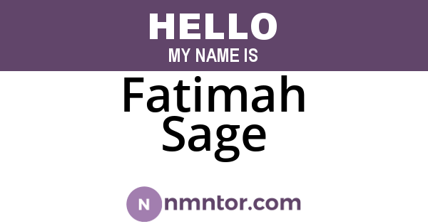 Fatimah Sage