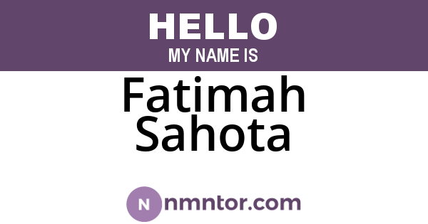 Fatimah Sahota