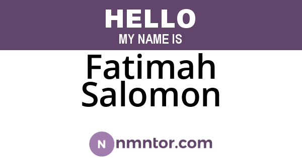 Fatimah Salomon