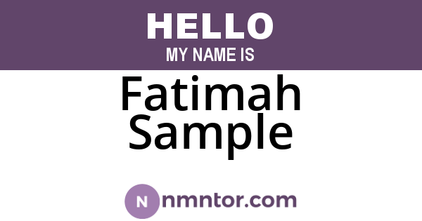 Fatimah Sample