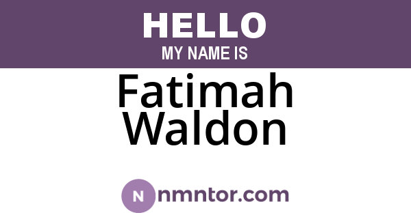 Fatimah Waldon