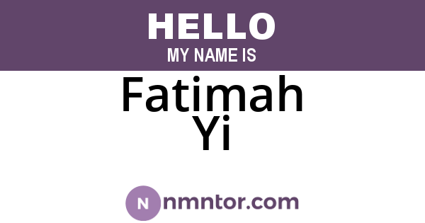 Fatimah Yi