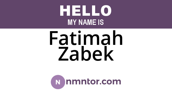 Fatimah Zabek