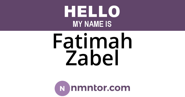 Fatimah Zabel