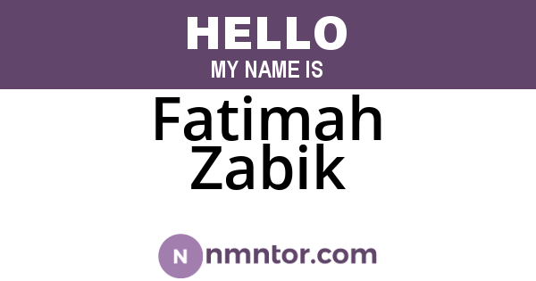 Fatimah Zabik