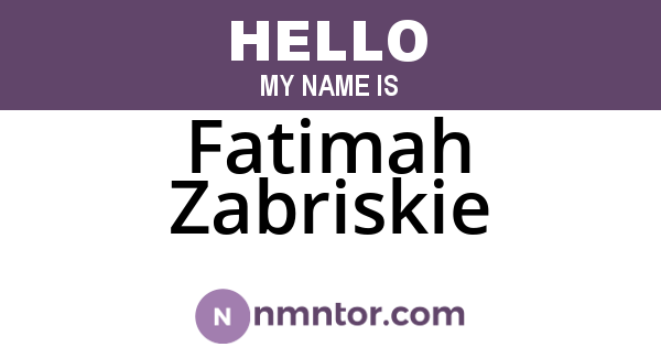 Fatimah Zabriskie