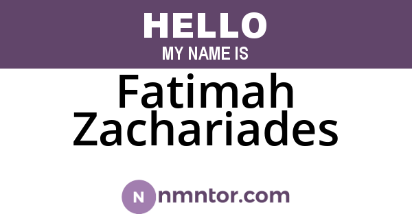 Fatimah Zachariades