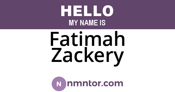 Fatimah Zackery