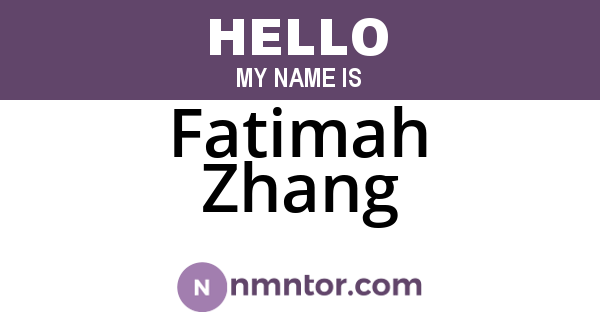 Fatimah Zhang