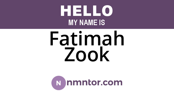 Fatimah Zook