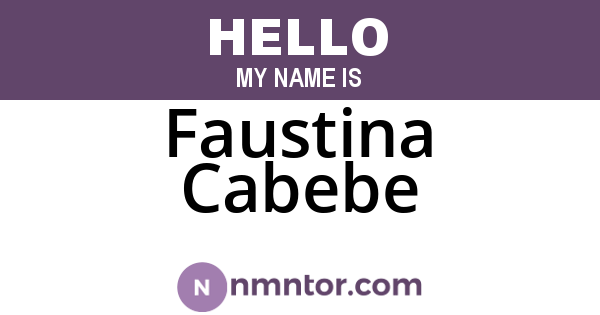 Faustina Cabebe