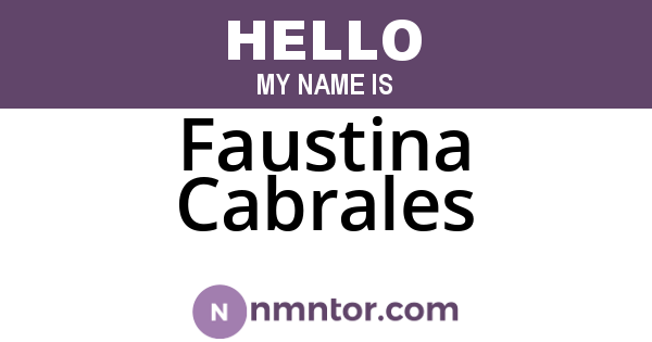 Faustina Cabrales