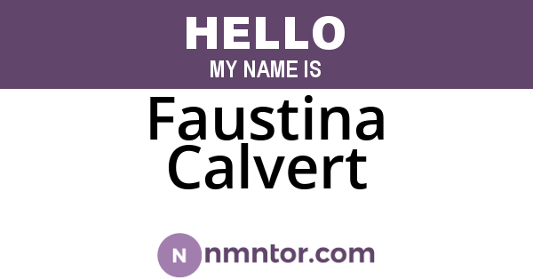 Faustina Calvert