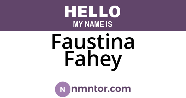 Faustina Fahey