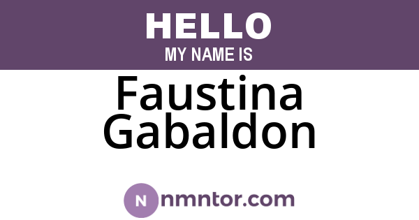 Faustina Gabaldon