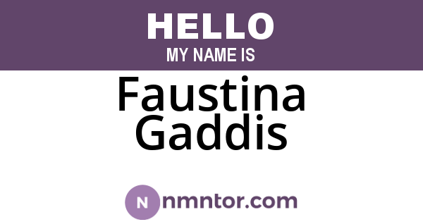 Faustina Gaddis