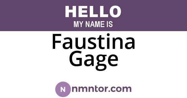 Faustina Gage