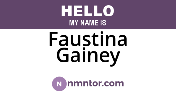 Faustina Gainey