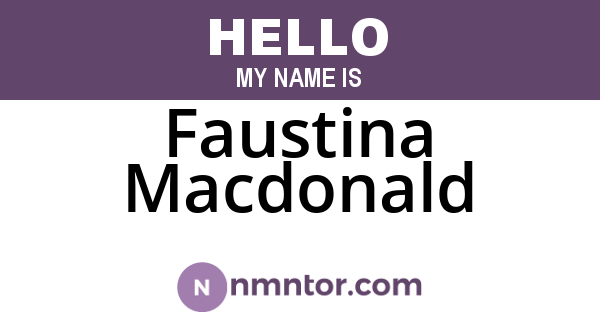 Faustina Macdonald