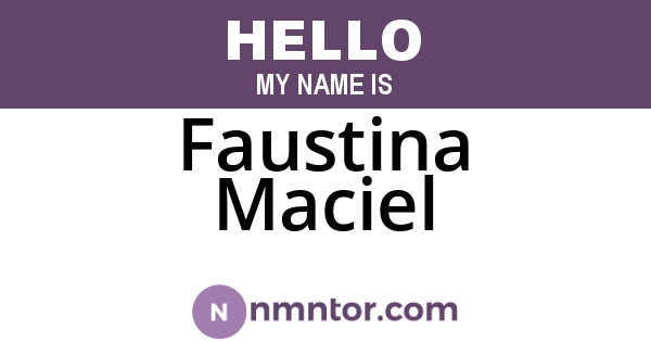 Faustina Maciel