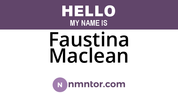 Faustina Maclean
