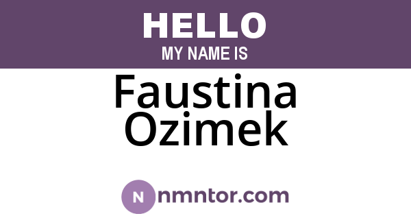 Faustina Ozimek