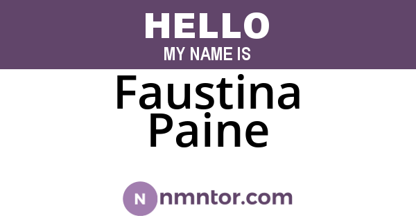 Faustina Paine