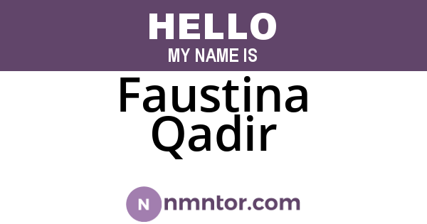 Faustina Qadir