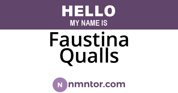 Faustina Qualls