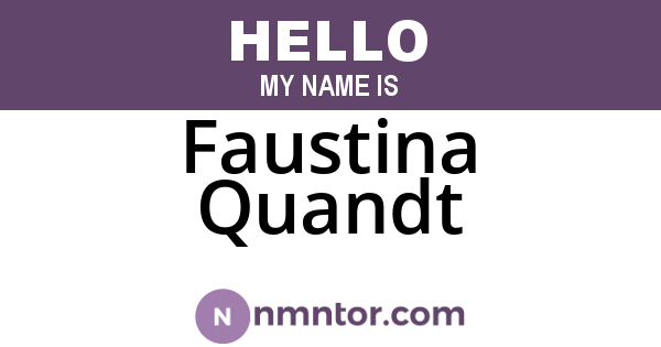 Faustina Quandt