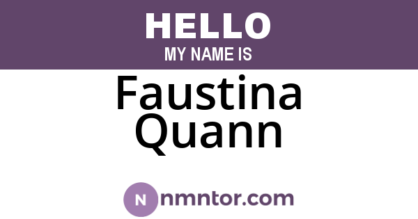 Faustina Quann