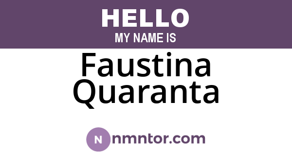 Faustina Quaranta