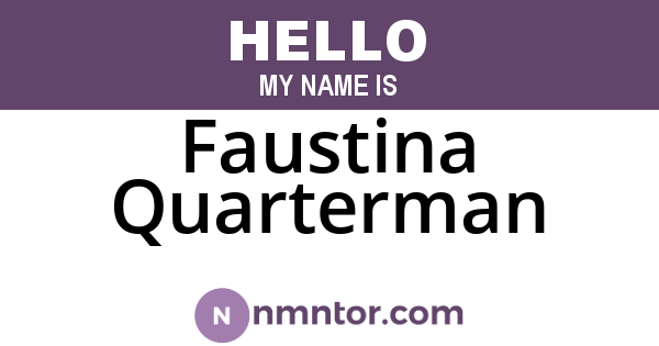 Faustina Quarterman