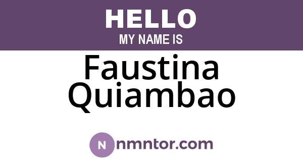 Faustina Quiambao