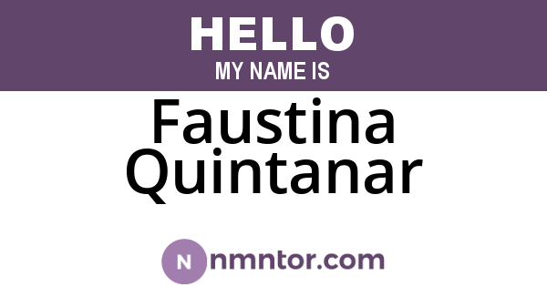 Faustina Quintanar