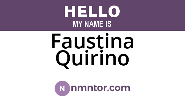Faustina Quirino
