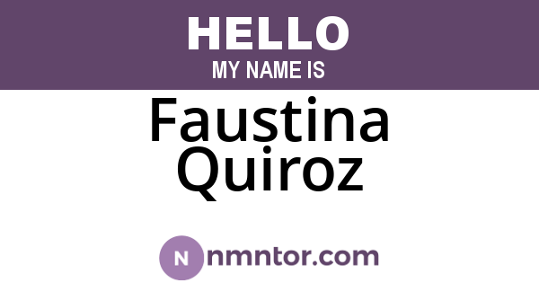 Faustina Quiroz