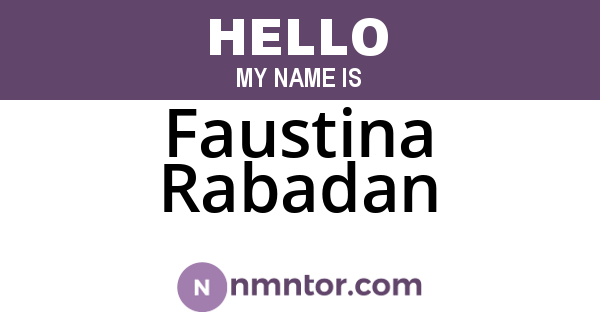 Faustina Rabadan