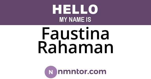 Faustina Rahaman