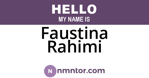 Faustina Rahimi