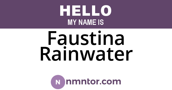 Faustina Rainwater