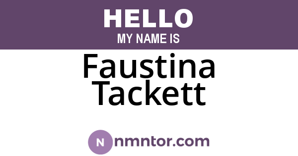 Faustina Tackett