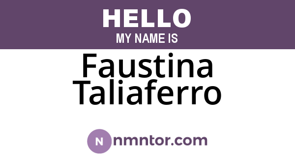 Faustina Taliaferro