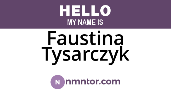 Faustina Tysarczyk